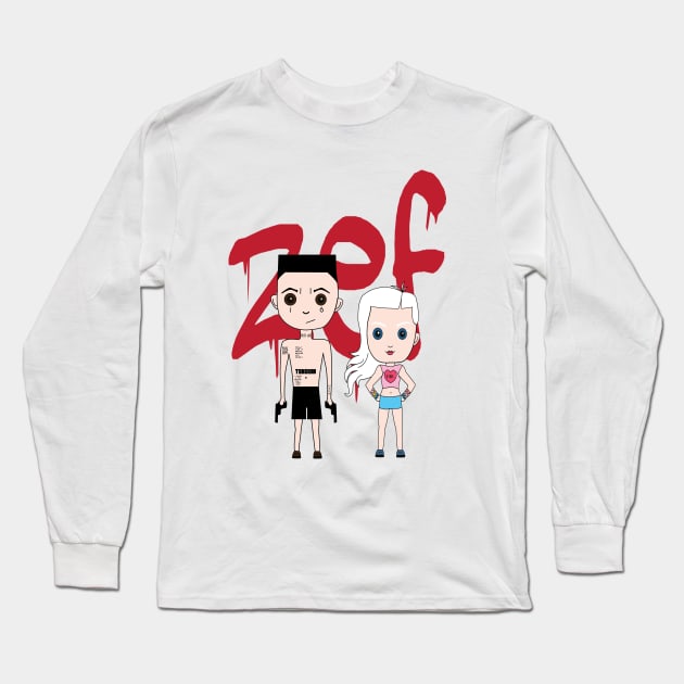 Die Antwoord Cartoon Style Long Sleeve T-Shirt by BasicBeach